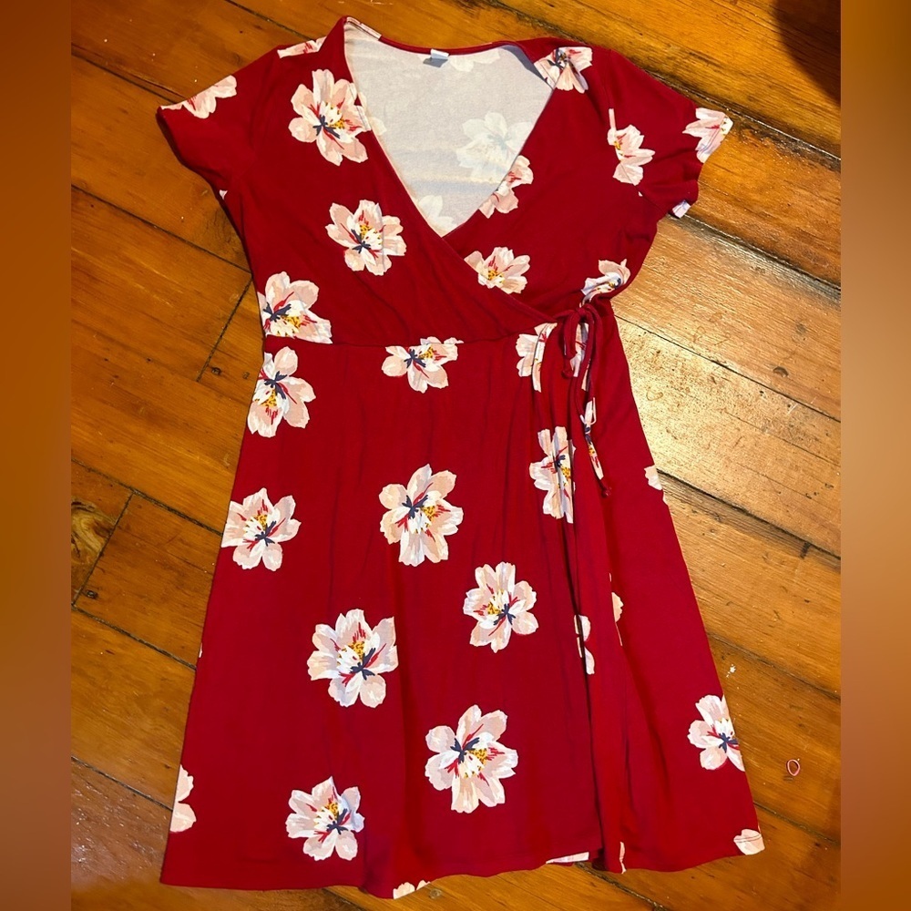 Old Navy Red Floral Mini Dress